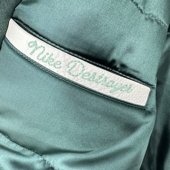 Nike Sportswear Destroyer Womens XS Jacket Wool Leather Varsity Green FN3672 - Picture 10 of 15